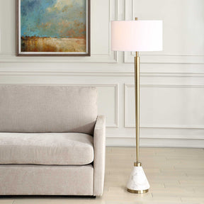 Curran Brass/White Tapered Metal Floor Lamp - Ornate Home