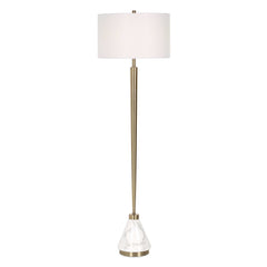 Curran Brass/White Tapered Metal Floor Lamp - Ornate Home