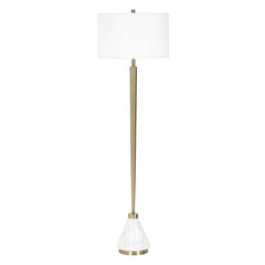 Curran Brass/White Tapered Metal Floor Lamp - Ornate Home