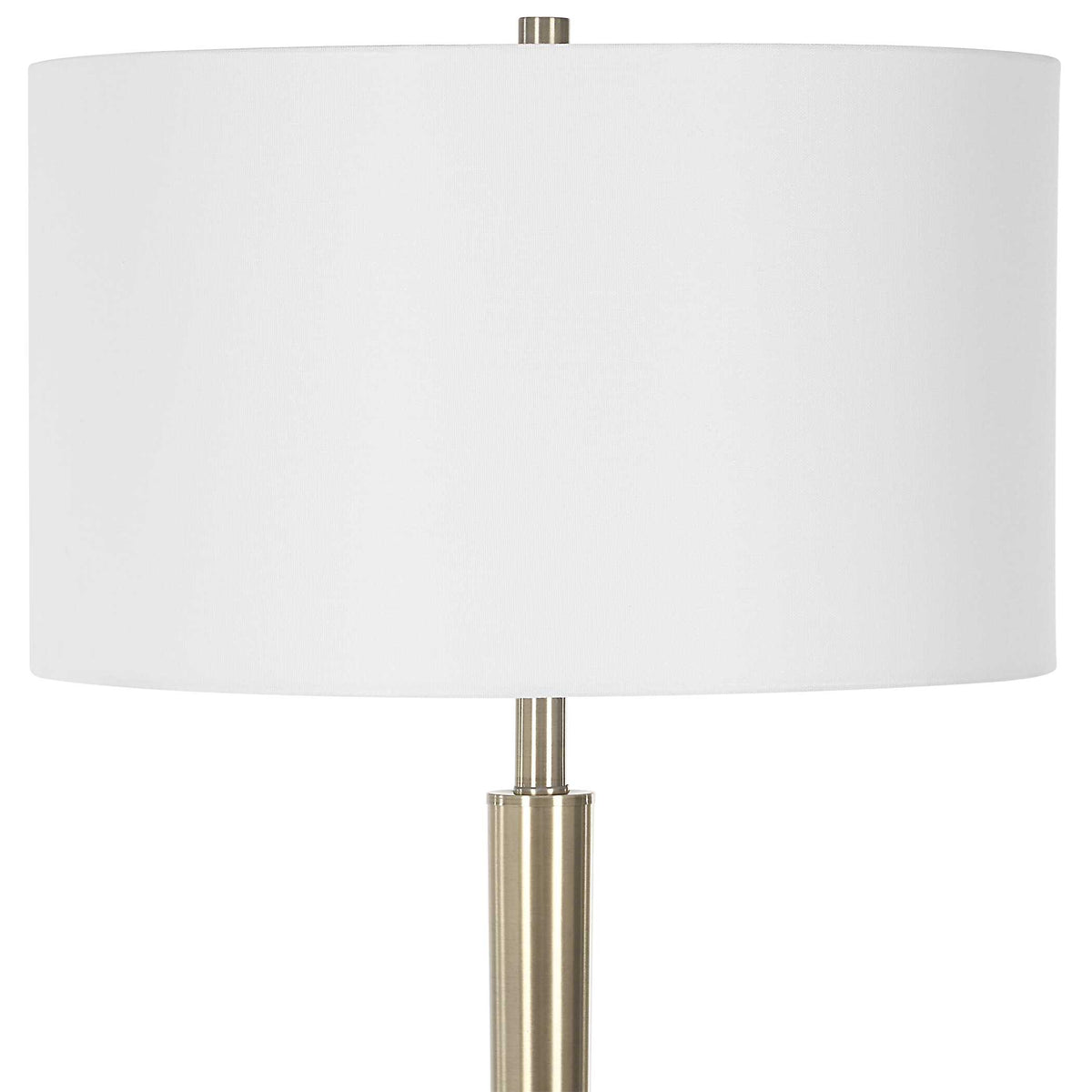 Curran Brass/White Tapered Metal Floor Lamp - Ornate Home