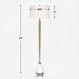 Curran Brass/White Tapered Metal Floor Lamp - Ornate Home