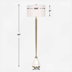 Curran Brass/White Tapered Metal Floor Lamp - Ornate Home