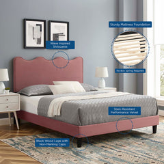 Current Dusty Rose Performance Velvet Twin Platform Bed - Ornate Home
