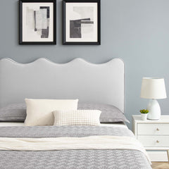 Current Light Gray Performance Velvet Full Platform Bed - 80x61.5" - Ornate Home