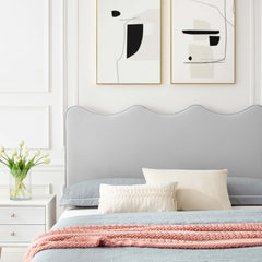Current Light Gray Performance Velvet Full Platform Bed - 84x61.5" - Ornate Home