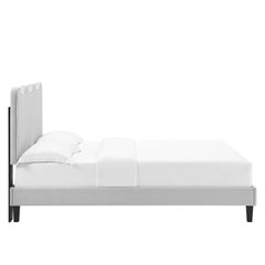Current Light Gray Performance Velvet Queen Platform Bed - Ornate Home