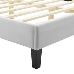 Current Light Gray Performance Velvet Queen Platform Bed - Ornate Home