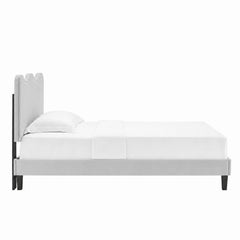 Current Light Gray Performance Velvet Twin Platform Bed - Ornate Home