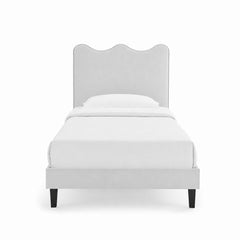 Current Light Gray Performance Velvet Twin Platform Bed - Ornate Home