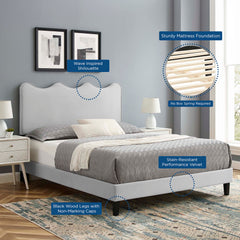 Current Light Gray Performance Velvet Twin Platform Bed - Ornate Home