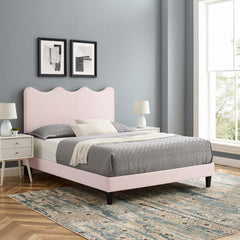 Current Pink Performance Velvet Full Platform Bed - 80x61.5" - Ornate Home