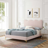 Current Pink Performance Velvet Full Platform Bed - 84x61.5" - Ornate Home