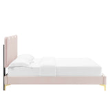 Current Pink Performance Velvet Full Platform Bed - 84x61.5" - Ornate Home