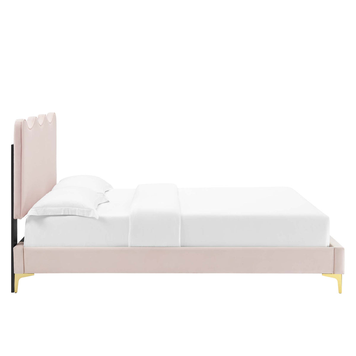 Current Pink Performance Velvet Full Platform Bed - 84x61.5" - Ornate Home