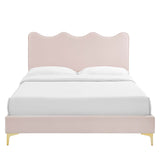 Current Pink Performance Velvet Full Platform Bed - 84x61.5" - Ornate Home