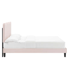 Current Pink Performance Velvet Queen Platform Bed - 84.5x63.5" - Ornate Home