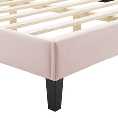 Current Pink Performance Velvet Queen Platform Bed - 84.5x63.5" - Ornate Home