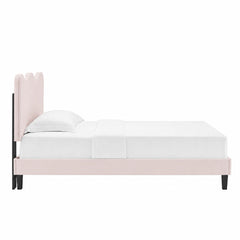 Current Pink Performance Velvet Twin Platform Bed - 80x41.5" - Ornate Home
