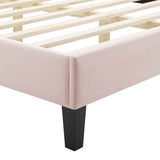 Current Pink Performance Velvet Twin Platform Bed - 80x41.5" - Ornate Home