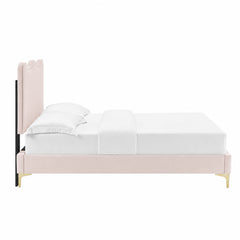 Current Pink Performance Velvet Twin Platform Bed - 84x41.5" - Ornate Home