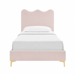 Current Pink Performance Velvet Twin Platform Bed - 84x41.5" - Ornate Home