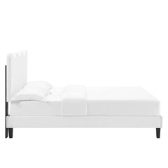 Current White Performance Velvet Full Platform Bed - 80x61.5" - Ornate Home