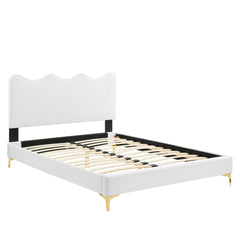 Current White Performance Velvet Queen Platform Bed - 85x79" - Ornate Home