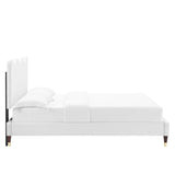 Current White Performance Velvet Queen Platform Bed - 89.5x63.5" - Ornate Home