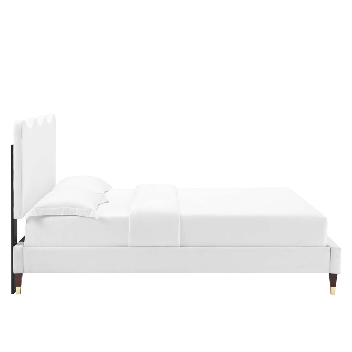 Current White Performance Velvet Queen Platform Bed - 89.5x63.5" - Ornate Home