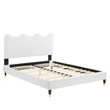 Current White Performance Velvet Queen Platform Bed - 89.5x63.5" - Ornate Home