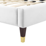 Current White Performance Velvet Queen Platform Bed - 89.5x63.5" - Ornate Home