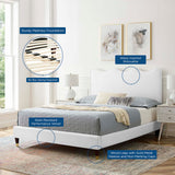 Current White Performance Velvet Queen Platform Bed - 89.5x63.5" - Ornate Home