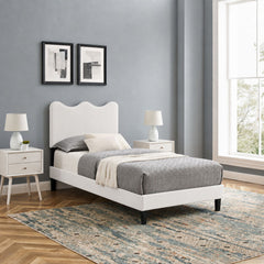 Current White Performance Velvet Twin Platform Bed - Ornate Home