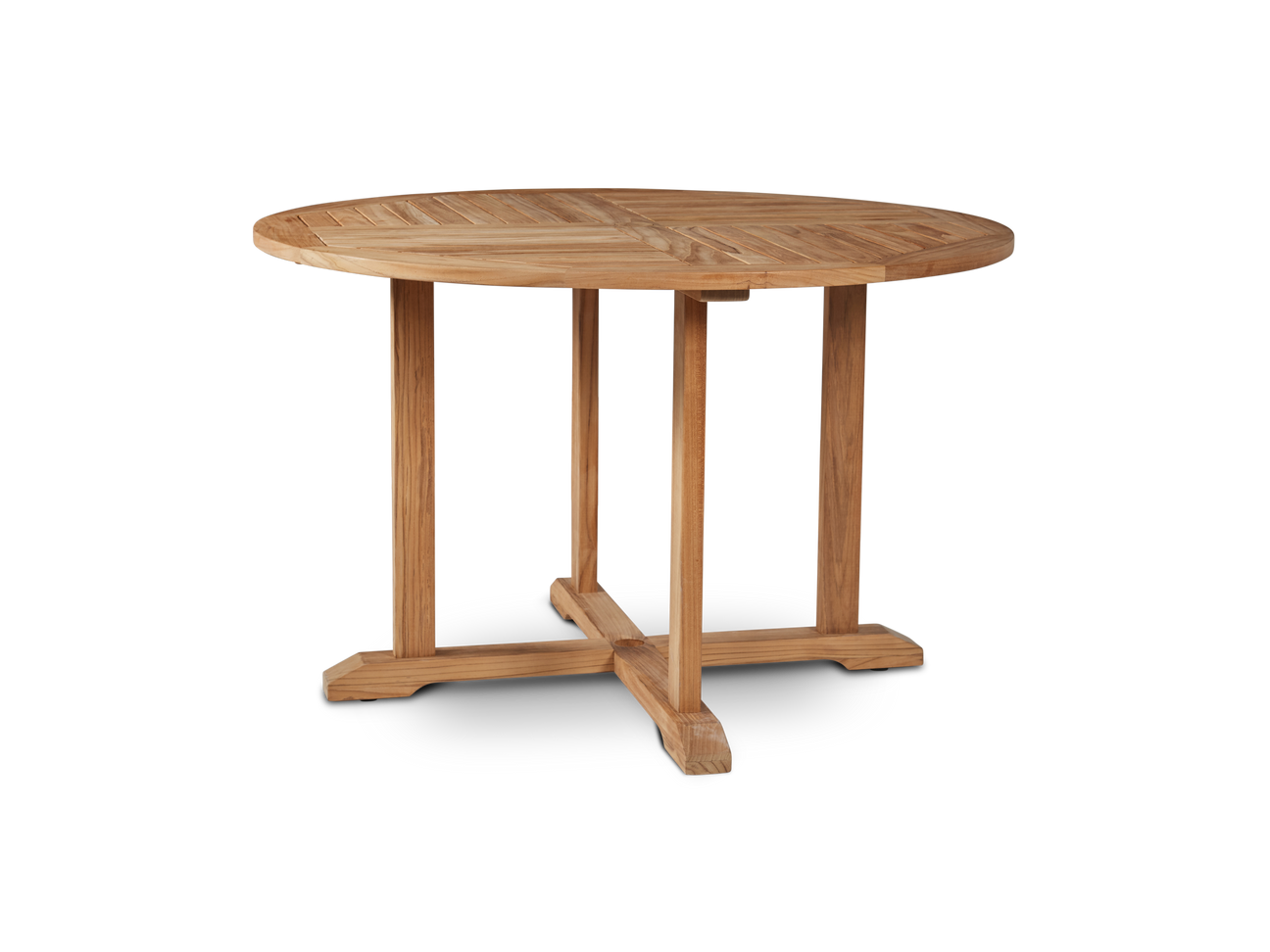 Curtis 47.25-inch Round Teak Outdoor Dining Table with Umbrella Hole - Ornate Home