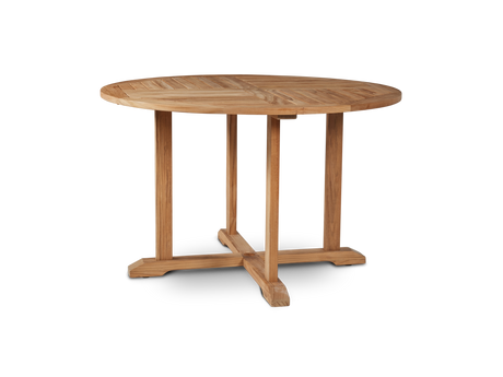 Curtis 47.25-inch Round Teak Outdoor Dining Table with Umbrella Hole - Ornate Home