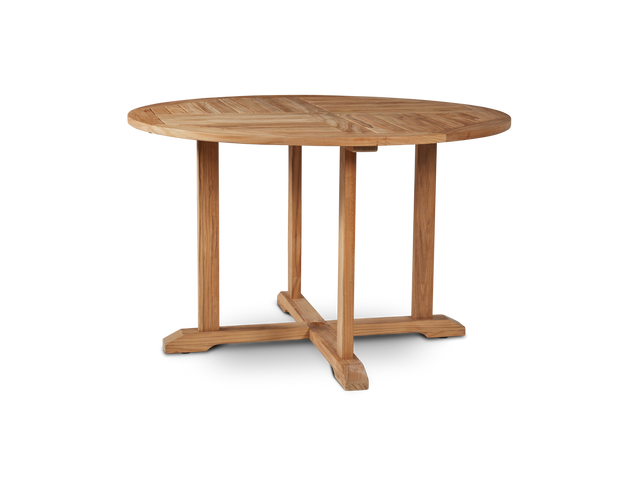 Curtis 47.25-inch Round Teak Outdoor Dining Table with Umbrella Hole - Ornate Home