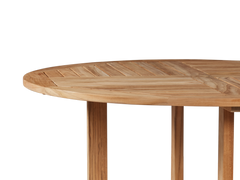 Curtis 47.25-inch Round Teak Outdoor Dining Table with Umbrella Hole - Ornate Home