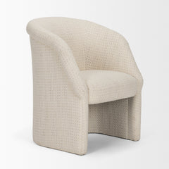 Curtis Cream Barrel Back Dining Arm Chair - Ornate Home