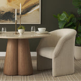 Curtis Cream Barrel Back Dining Arm Chair - Ornate Home