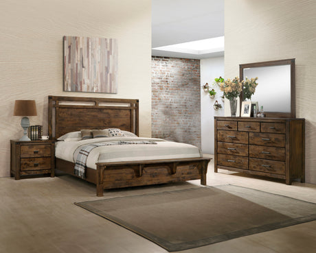 Curtis Weathered Wood Panel Bedroom Set - Ornate Home