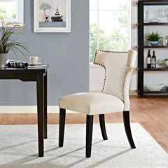 Curve Beige Fabric Dining Chair - Ornate Home