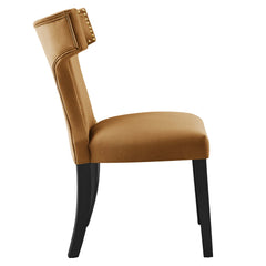 Curve Cognac Performance Velvet Dining Chairs (Set of 2) - Ornate Home