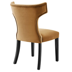 Curve Cognac Performance Velvet Dining Chairs (Set of 2) - Ornate Home