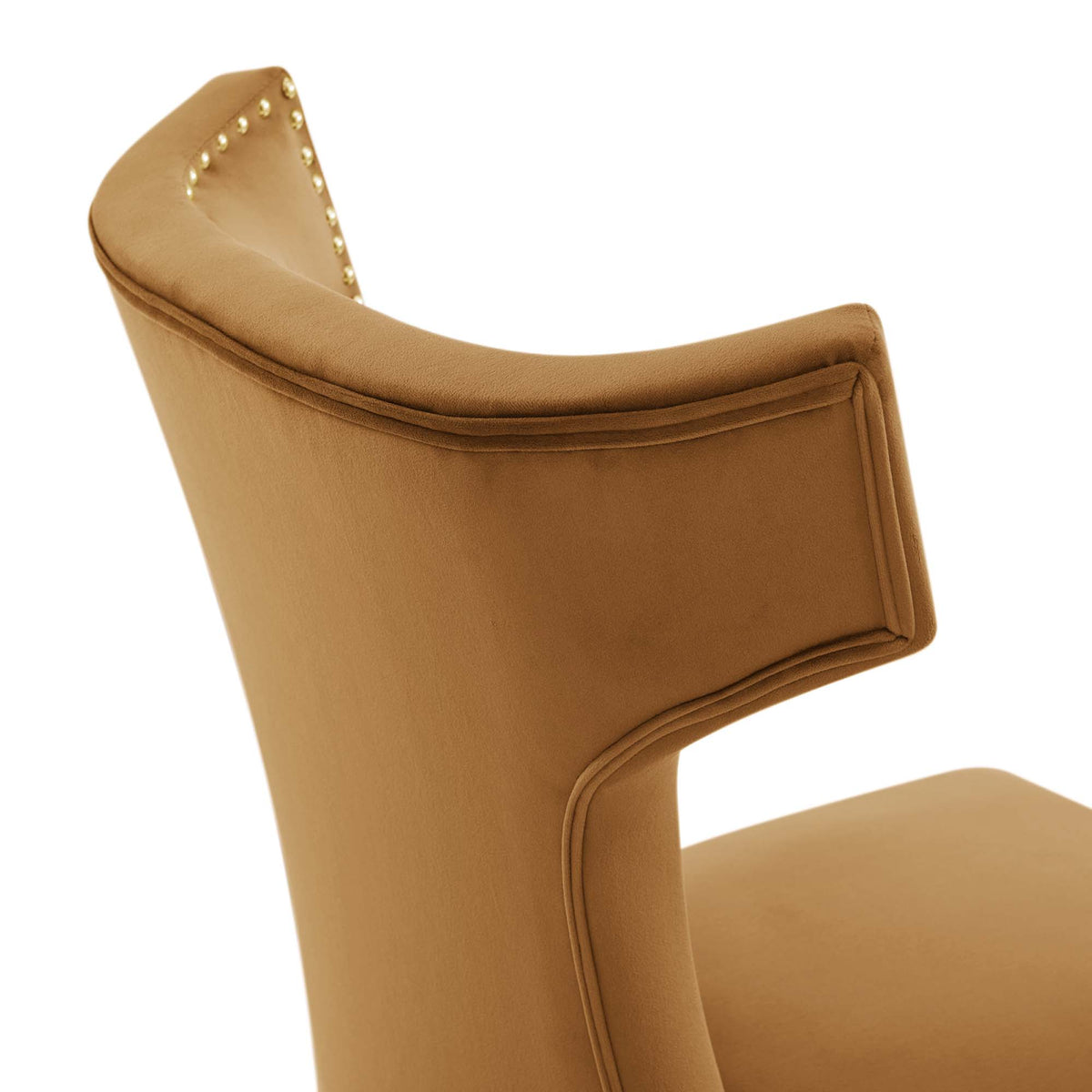 Curve Cognac Performance Velvet Dining Chairs (Set of 2) - Ornate Home