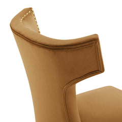 Curve Cognac Performance Velvet Dining Chairs (Set of 2) - Ornate Home