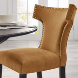 Curve Cognac Performance Velvet Dining Chairs (Set of 2) - Ornate Home