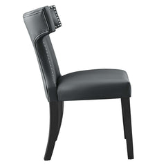 Curve Gray Vegan Leather Dining Chair - Ornate Home