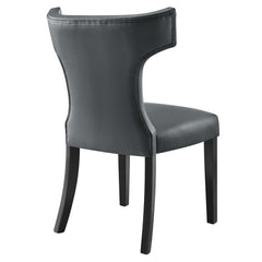 Curve Gray Vegan Leather Dining Chair - Ornate Home