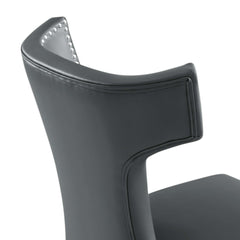 Curve Gray Vegan Leather Dining Chair - Ornate Home