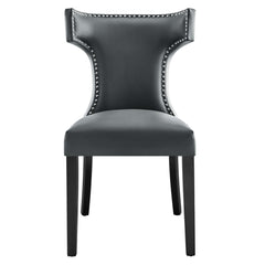 Curve Gray Vegan Leather Dining Chair - Ornate Home